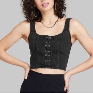 Wild Fable Denim Corset Tank XS